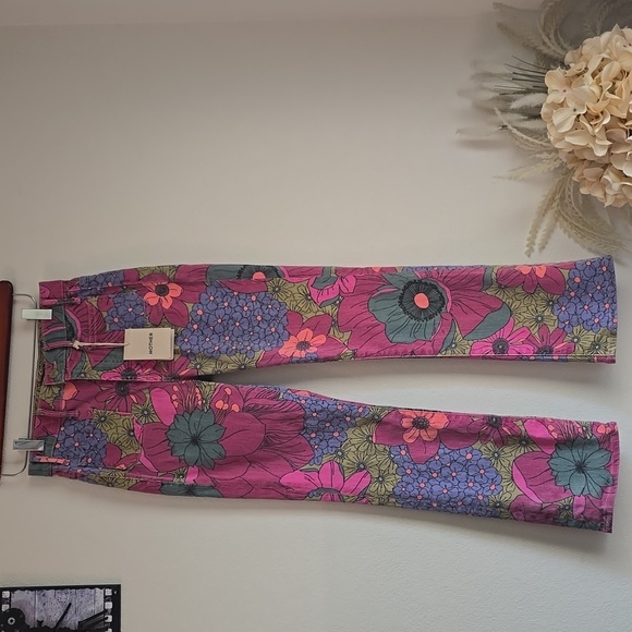 Mother The Hustler Ankle Fray Jeans Vintage Multicolor Floral Print Size 26 - Picture 3 of 12